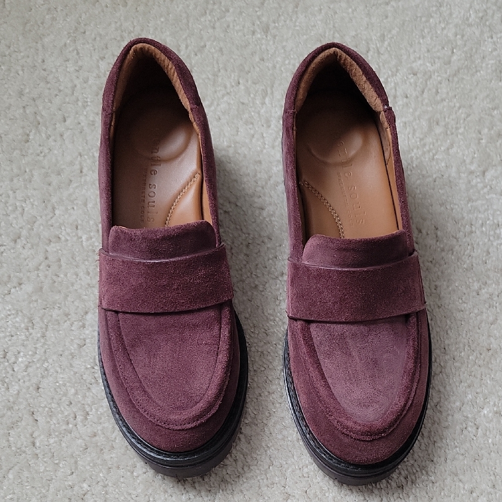 Gentle Souls By Kenneth Cole Women's Brenda Loafer Plum/Burgundy 8.5 NWOT
